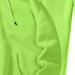 ชุดวอร์มสีเขียวมะนาวแบบ unisex เสื้อฮู้ดและกางเกงขายาว ชุดลำลองสีพื้น แขนยาว มีเชือกผูกเอว เหมาะสำหรับผู้ใหญ่ - Product Image 2