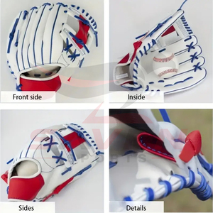 Custom OEM Leather Baseball Gloves <b>White</b> Red Blue Training Infield Outfield Pitcher Catchers Softball Mitt Equipment - Product Image 4
