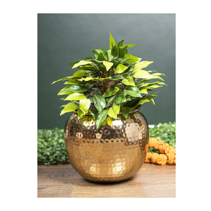 Vase à fleurs en métal laiton gaufré de haute qualité article de décoration de restaurant d'hôtel à domicile article de décoration de table d'intérieur vente en gros - Product Image 4