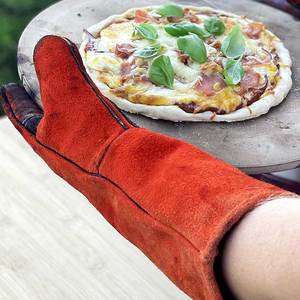 Guantes de Seguridad de Cuero Rojo, Largos hasta la Muñeca, Térmicos, Sin Forro, Lisos, para Uso en Exteriores en Invierno - Product Image 3