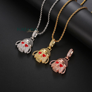 Colgante de cerdo de dibujos animados de plata 925 con moissanita, chapado en oro y rodio, dijes temáticos bonitos, unisex, para uso diario - Product Image 5