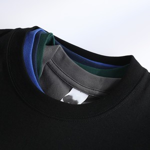 T-shirt uni à manches courtes en coton 100% tricoté, 240 g/m², de haute qualité, sérigraphié, col rond, coupe classique, vente en gros - Product Image 6