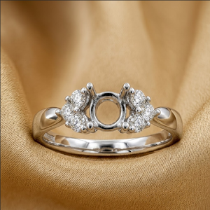 La mejor mano de obra Diseño único Calidad superior 14K Oro blanco sólido Diamante real Forma redonda Anillo de compromiso moderno para mujer - Product Image 1