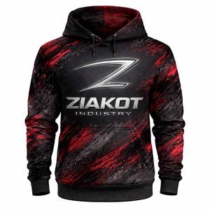 80% Algodón 20% poliéster hombros caídos pulóver estilo térmico Cruz sobre escote acanalado dobladillo y puños Sudadera con capucha de gran tamaño - Product Image 5