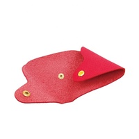 [Castello] Porte-monnaie triangulaire minimaliste en cuir de galet italien 9x9cm avec fermeture à fermoir Unisexe Logo personnalisable