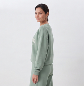 Ensemble de survêtement molletonné décontracté pour femme, col en V, coupe ample, longueur cheville, 100% coton - Product Image 4