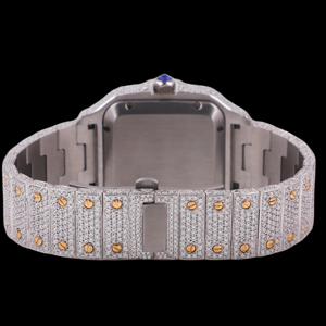 Reloj de Cuarzo para Hombre con Correa de Acero Inoxidable, Alta Calidad, Diamantes Moissanite VVS, Estilo Hip Hop, Caja Cuadrada - Product Image 6