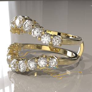 Anneau de rehaussement personnalisable, Enveloppe d'anneau Aggie, Enveloppe d'anneau diamant, Anneau assorti en moissanite, Anneau éternité, Bande éternité diamant - Product Image 3