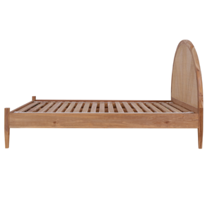 Lit rond de taille king-size au design contemporain en rotin avec structure en bois de teck pour la décoration de la maison - Product Image 3