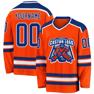 Maillot de hockey orange et blanc de qualité supérieure, personnalisé, directement de l'industrie, le plus vendu en gros - Product Image 1