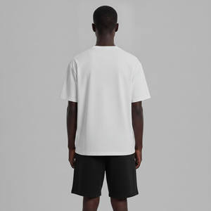 Yourbrand Men's White Cotton T-Shirt Crew Neck Printed Letter Design Casual Summer Wear Men's <b>Sets</b> - Product Image 3