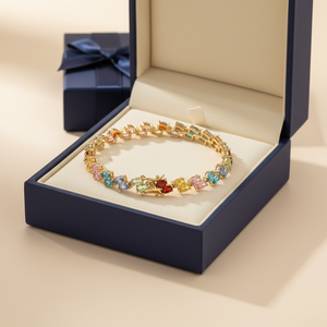 Pulsera de Plata 925 con Baño de Rodio y Cristales Multicolor para Mujer, con Engaste de Garra y Cadena de Eslabones, Joyería de Lujo para Uso Diario en Oferta - Product Image 6