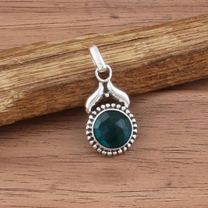 Charmes en œil de tigre naturel, argent sterling 925 plaqué platine, collier vintage en pierre précieuse bleu profond, bijoux de luxe unisexe, cadeau - Product Image 2