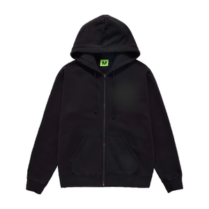 Veste polaire sportive en coton 330g personnalisée, unisexe, à capuche zippée, pour l'automne, avec capuche unie, en tissu tricoté décontracté - Product Image 1