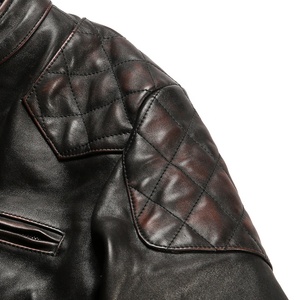 Veste bomber en cuir véritable pour homme MANWA, coupe ajustée, col montant, fermeture éclair, rembourrage en coton, personnalisable - Product Image 5