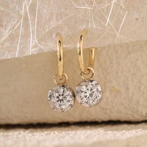 Pendientes de Aro Modernos con Moissanita de Corte Redondo de 1 Quilate, Plata de Ley 925 con Baño de Rodio, Joyería Nupcial, Regalo para Mujer - Product Image 3
