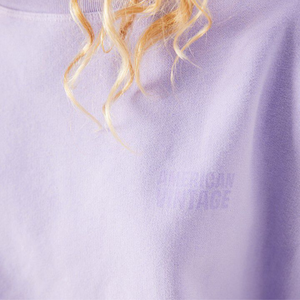 Sudadera lila personalizada para mujer, cuello redondo, manga larga, corte holgado, hombros caídos, puños y bajo acanalados, jersey liso, ropa al por mayor - Product Image 6