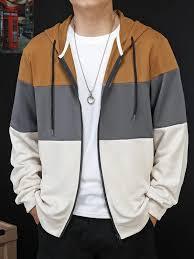 Sudadera con capucha de algodón de 350 g/m² con bloques de color y cremallera completa para hombre, ropa deportiva de corte y confección. - Product Image 3