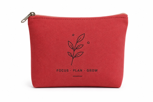 Bolsa de Cosméticos Minimalista Linda de Lona Roja con Cierre de Cremallera, Ecológica, para Uso Diario, Portátil y Pequeña - Product Image 3