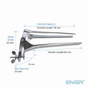 บริษัท อิงเกอร์ เทรเดอร์ส จำกัด อุปกรณ์ตรวจภายในม้าแบบใช้ซ้ำได้ ยี่ห้อเอนควิน ผลิตจากเหล็กกล้าไร้สนิมเยอรมัน ขนาด 32 ซม. 3 ใบมีด คุณภาพสูง - Product Image 1