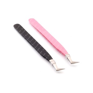 Pince à épiler pour extensions de cils en acier inoxydable japonais, couleur noir plasma, marque Under Your Expert Series - Product Image 4