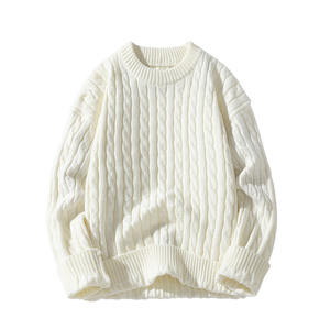 Suéter Personalizado de Punto Sólido para Hombre, Estilo Urbano, Jersey de Lana, Suéteres de Cachemira - Product Image 3