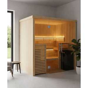 new S1620SV Variant View Medium 3-4 Person Glass Front Indoor <b>Sauna</b> Kit - Product Image 4