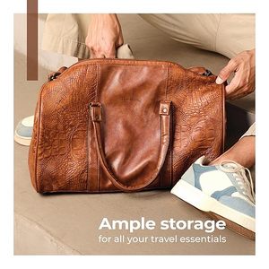 Sac de voyage en cuir Crazy Horse Rub International, marron, texture vintage, portable, rangement de voyage, durable, toutes saisons - Product Image 4