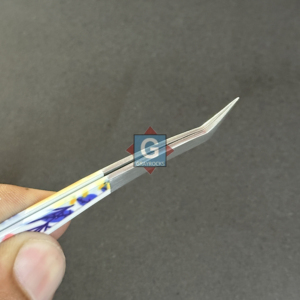 Pinzas para Extensión de Pestañas de Acero Inoxidable, Elegantes y Duraderas, con Adhesivo Impreso de 10 mm, Logotipo Personalizable, Empaque de Marca Privada - Product Image 5