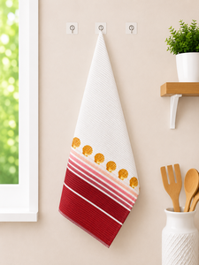 Serviette de cuisine en coton brodée personnalisée, réutilisable, séchage rapide, absorbante, en tissu gaufré pour la maison et la cuisine - Product Image 3