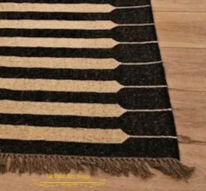 Alfombra de Lana con Patrón Abstracto, Estilo Kilim, Tejida a Mano, Antideslizante, Reversible, para Sala de Estar, Limpieza Localizada - Product Image 2
