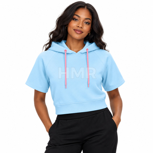 HMR Sorority Sisterhood Clothing Logo Custom Street Wear Close Bottom Crop Top Hoodie Pullover Crop Hoodie - Product Image 1