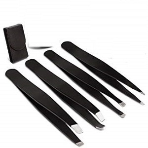 Pinzas para Cejas Inclinadas Antiestáticas Personalizadas de Acero Inoxidable, Pinzas para Depilación de Cejas en Negro, Rosa y Dorado con Etiqueta Privada - Product Image 3