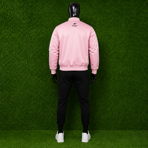 เสื้อแจ็คเก็ตบอมเบอร์สีชมพูสำหรับผู้ชายและผู้หญิง พิมพ์โลโก้ได้ น้ำหนักเบา สไตล์นักบิน กันน้ำ เสื้อแจ็คเก็ตสตรีทแวร์ลำลอง กันลม - Product Image 5