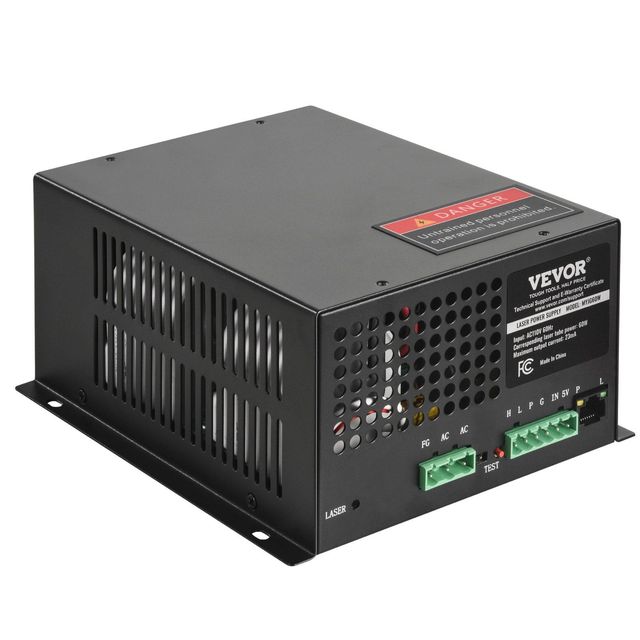 60W CO2 Laser Power Supply for Engraving Machines Constant Current Protection with Open Circuit Protection Fast Heat Dissipation