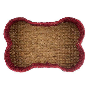 Handmade Red <b>Water</b> <b>Hyacinth</b> <b>Storage</b> <b>Basket</b> Woven Decorative Organizer Bin For Laundry Toys And Bedroom Home Decor - Product Image 1