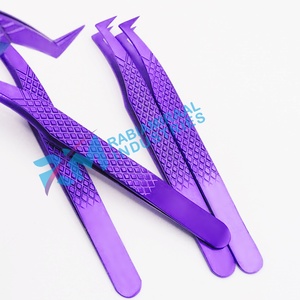 Ensemble de pinces à cils RMI Purple Eyelash Extension avec étui magnétique de couleur violette, étiquette privée, pinces en acier inoxydable de haute qualité - Product Image 6