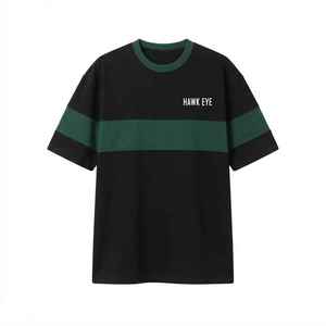 T-shirt pour femme, noir et vert, coupe ample, col rond, manches courtes, décontracté, 100% coton, impression de logo personnalisée - Product Image 6