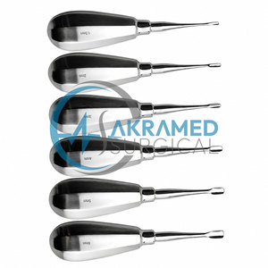 Juego de 6 Elevadores Dentales Veterinarios con Asa |   Elevadores de Raíces con Mango Corto |   Kit de Extracción Quirúrgica Animal de Acero Inoxidable - Product Image 4