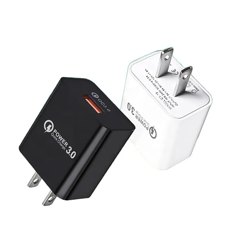 Adaptador de carregamento de energia portátil super rápido USB tipo C para viagem, plug carregador de parede QC 3.0 para EUA, UE e Reino Unido