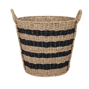 Extra <b>Large</b> Striped Seagrass Decorative Storage <b>Basket</b> Handmade Storage <b>Basket</b> Wholesale eco-friendly Made Viet Nam - Product Image 3