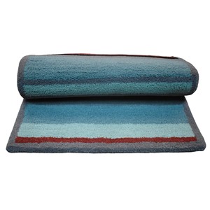 Tapis d'appoint contemporain en laine et acrylique tufté à la main, rayé multicolore, 2x3 pieds - Product Image 4