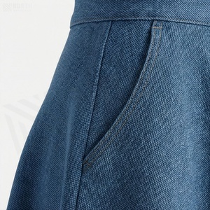 Jupe courte en jean pour femme, coupe trapèze, couleur unie, style décontracté, taille normale, tissu tissé, confortable, à porter toute l'année - Product Image 5