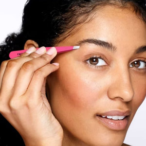 Pinzas de Precisión de Acero Inoxidable con Punta Inclinada en Color Rosa, Pinzas de Belleza para Depilación de Cejas - Product Image 4