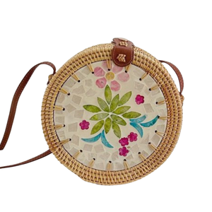 กระเป๋าหวายหูหิ้วหนังกระเป๋าหวายใบเล็กดีไซน์เนอร์ - Product Image 1