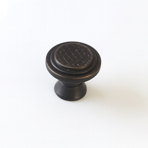 Poignée de meuble ronde texturée en alliage de zinc antique durable, poignée de tiroir vintage pour cuisine, salle à manger, salle de bain, tables de nuit - Product Image 1