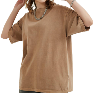 Camiseta de algodón 100% en blanco de gran tamaño personalizada de alta calidad para hombre, camisetas de algodón orgánico Vintage con estampado, camiseta de lavado ácido al por mayor - Product Image 1