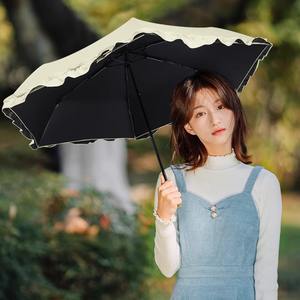 Parapluie mignon de style japonais avec dentelle, petit crochet, design moderne, revêtement noir avec protection UV, léger et portable, pare-soleil - Product Image 4