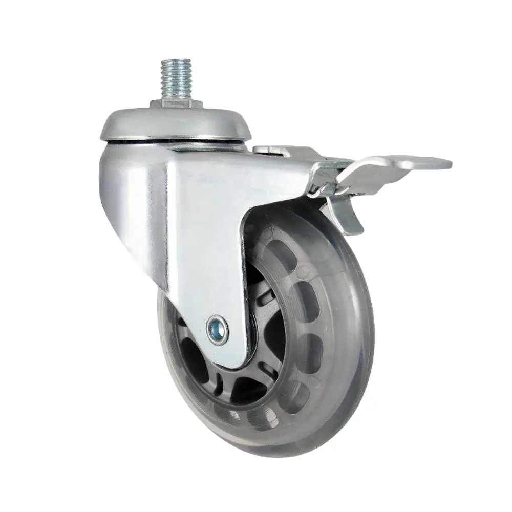 CCE Caster Roda Kastor M10, Stem Caster 3 Inci PU Tugas Ringan