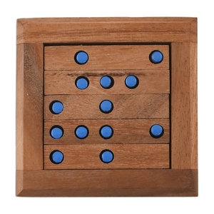 Wooden Pin Peg <b>Puzzle</b> Board Game With Blue Pegs Interactive Tabletop Brain Teaser Toy For Logic Skill Development Play & Fun - Product Image 2